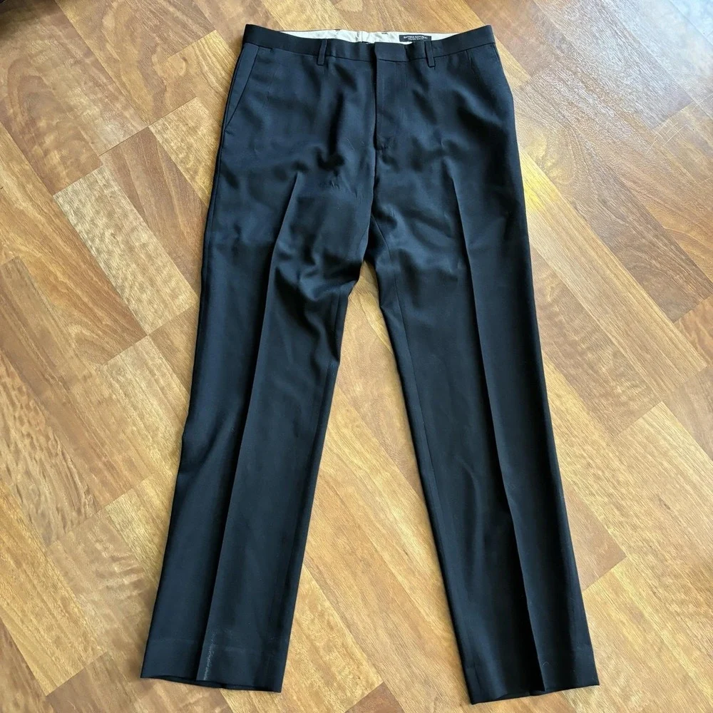 Banana Republic Pants LOT OF 2 Mens 34x34 Black Gray Slim Fit Flat Front Dress